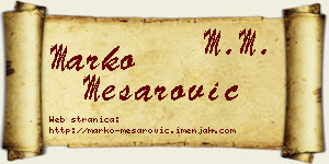 Marko Mesarović vizit kartica